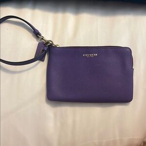 Coach Violet Leather Wristlet